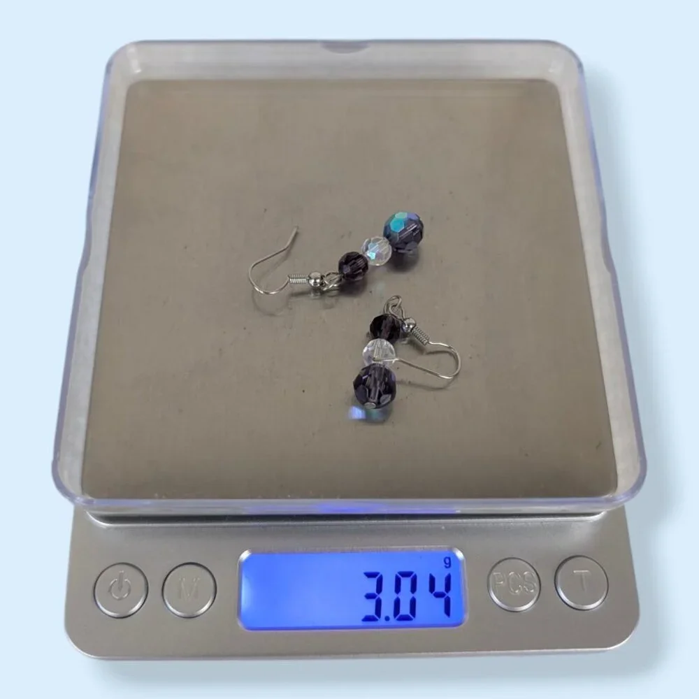 Dangling Faceted AB Stone Earrings - Picture 4 of 4